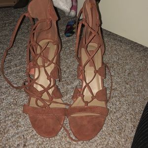 F21 lace up heels